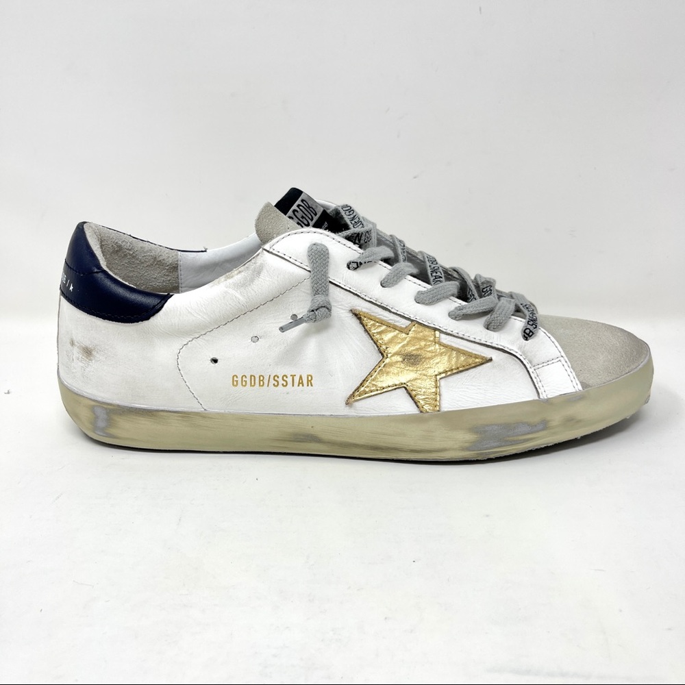 Golden Goose White Gold Star Low-Top Sneakers Size 44